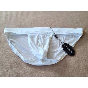 YUYANG Mens Low Rise Mesh Bikini Brief Size XL White Sexy Flirty Breathable NWT